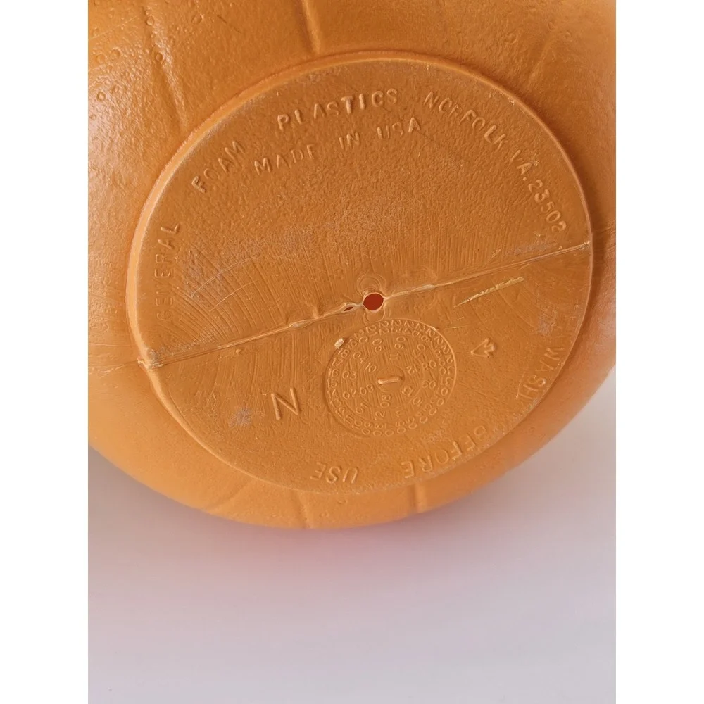 Vintage General Foam Plastics Blow‎ Mold Jack O Lantern Halloween Candy Bucket